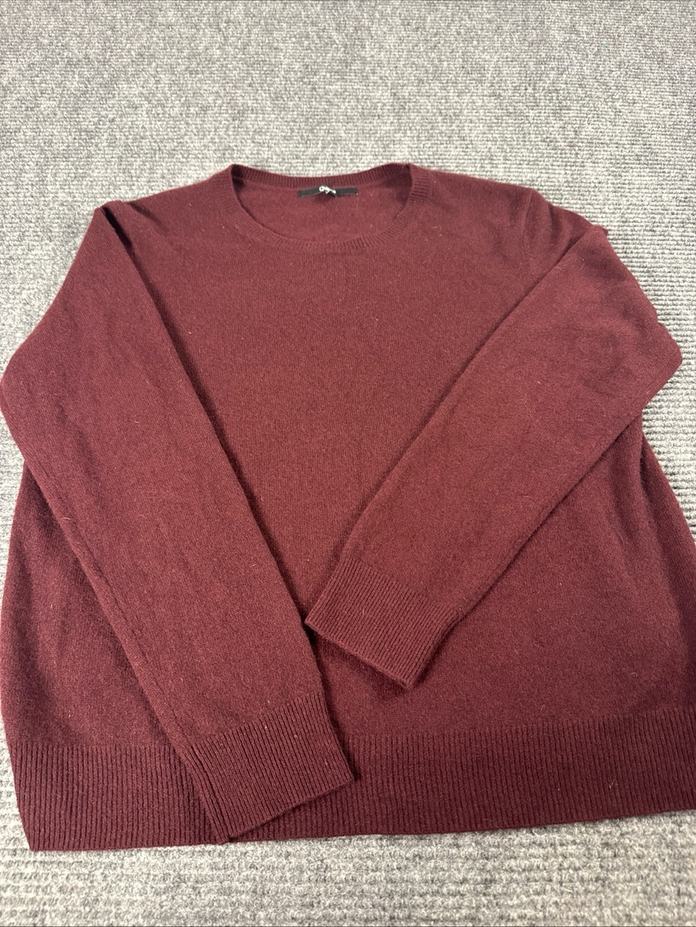 Quince Womens Sweater XL Burgundy 100% Mongolian Cashmere Crewneck Quiet Luxury